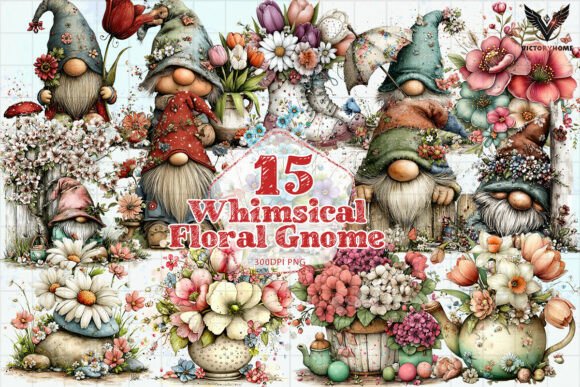 Download Whimsical Floral Gnome PNG - Floral gnome png Collection