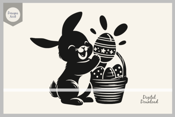 Download Bunny SVG, Bunny Holding Easter Eggs SVG - Easter eggs Collection