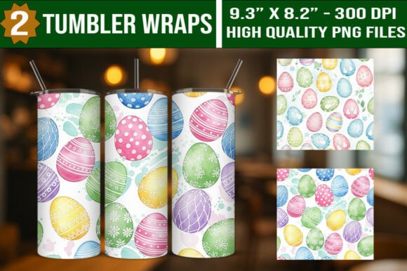 Download Colorful Easter Eggs Tumbler Wraps Set - Easter eggs Collection