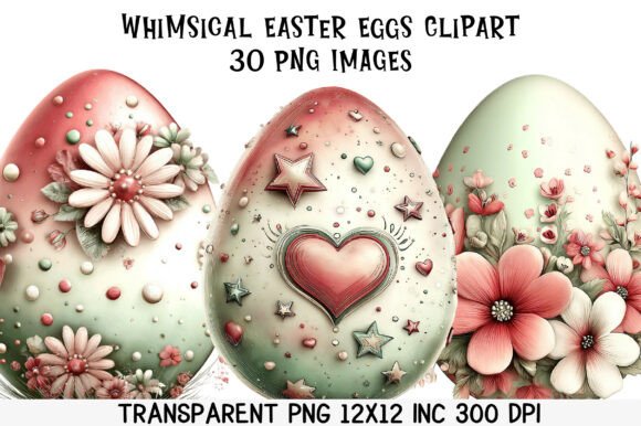Download Whimsical Easter Eggs Clipart - Easter eggs Collection