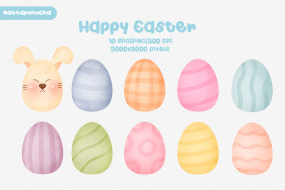Download Watercolor Cute Easter Eggs  Clipart - Easter eggs Collection