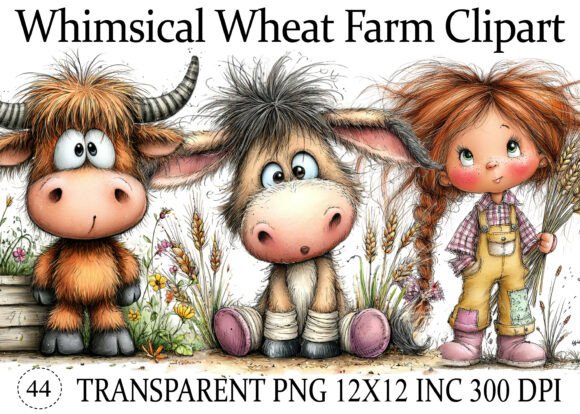 Download Whimsical Wheat Farm PNG Clipart - Premium Bundle