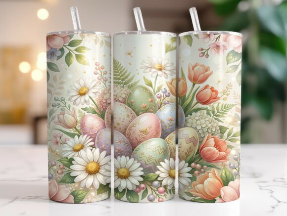 Download Pastel Floral Easter Eggs 20oz Tumbler - Easter eggs Collection