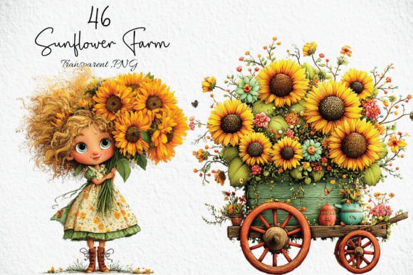 Download Cute Sunflower Farm PNG Clipart - Premium Resources