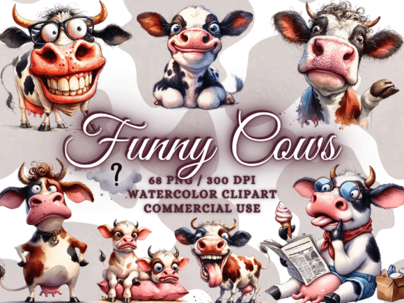 Download Funny Cows Clipart Cute Cow Png Farm Png - Premium Resources