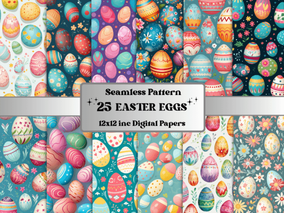 Download Seamless Easter Eggs Pattern Paper - Easter eggs Collection