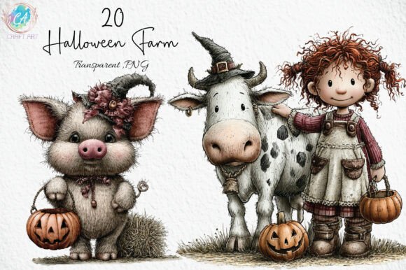 Download Cute Halloween Farm PNG Clipart - Premium Resources